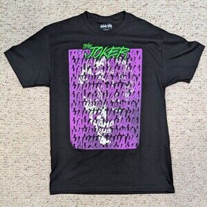 Batman Joker T-Shirt Laughing HA Mens MED Black DC Comics NWOT 2024 Graphic Tee